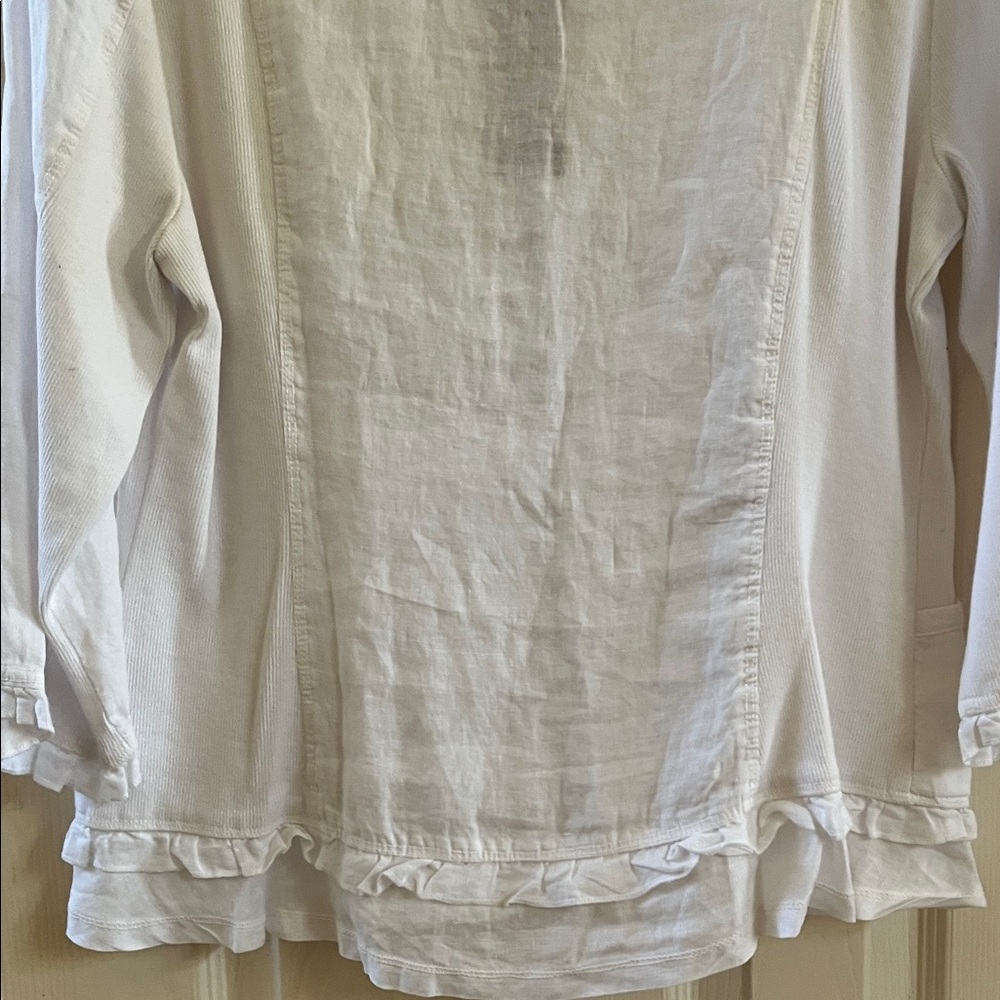 NWT-XCVI White Ruffled Collar Jacket - Picture 10 of 11